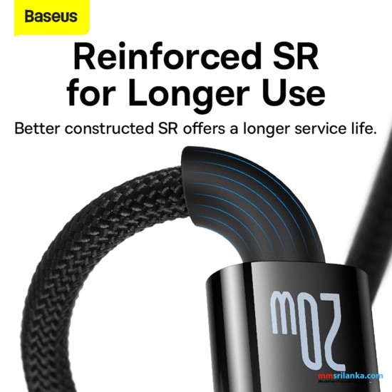 Baseus Explorer Series 1M 20W Auto Power-Off Fast Charging Data Cable Type-C to Lightning Black